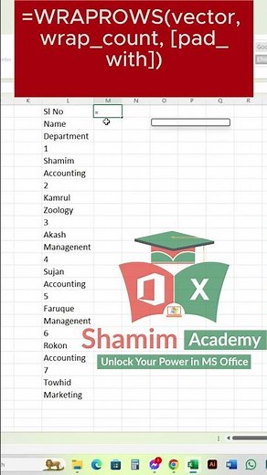 WRAPROWS function in Excel