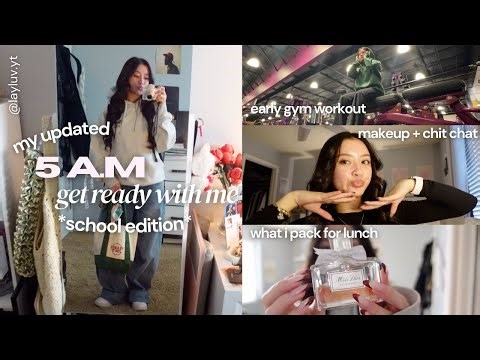 grwm: my 5:00 A.M SCHOOL MORNING ROUTINE🌟 (update) *JUNIOR year* || ootd, gym + more!
