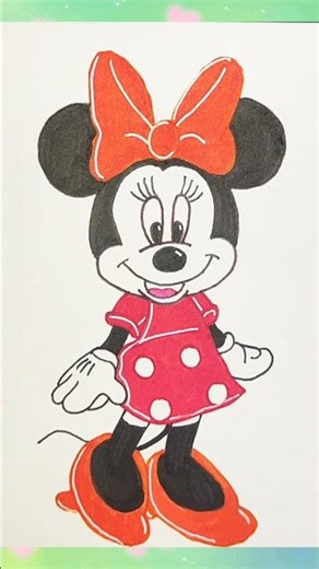 Minnie Mouse.#art #creative #drawing #disney #minnie #easydrawing #stepbystep #arttherapy#satisfying