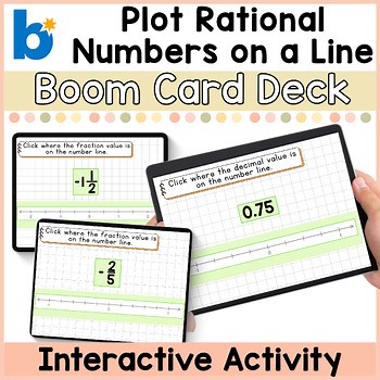Plotting Rational Numbers on a Number Line Boom Cards™
