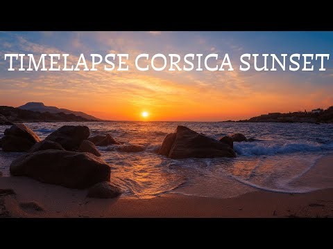 Hidden Beach Sunset Timelapse in Corsica - Powerful Autumn Waves & Relaxing Music