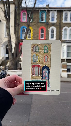 Watercolor House Illustration with Love