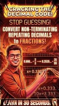 Non-Terminating Decimal to Fraction Trick 🤯 | Easy Maths Shortcut #maths