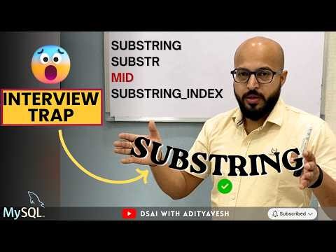 SQL Interview Questions🔥SUBSTRING, SUBSTR, MID & SUBSTRING_INDEX Explained with Examples #sql #mysql