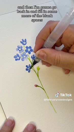 Easy Forget Me Not Watercolor Tutorial with Cobalt Blue | Art Therapy