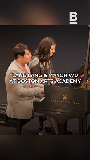 Joined Lang Lang - 郎朗 on stage at the Boston Arts Academy to play piano and talk about how arts and music are for everyone 🎼. | Mayor Michelle Wu 吳弭