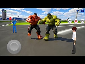 Epic Hulk vs Red Hulk Battle at Airport – 3D Driving Class Android Gameplay 2025 - Car Driving Games
