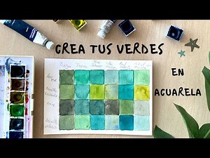 Crea diferentes tonalidades de verde en acuarela