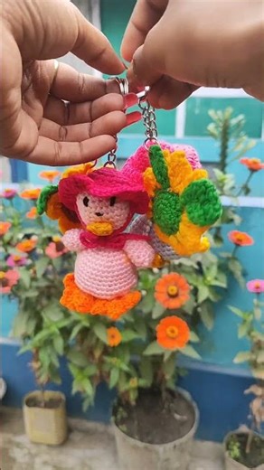 wool crochet wool keychain #crochet #subscribe