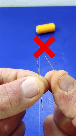 Thread a Needle in 3 Seconds! The Easiest Trick Ever 😱 #diy