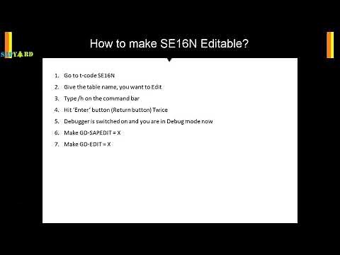 028 How to make SE16N Editable