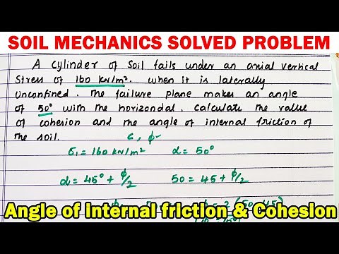 how to solve shear strength of soil problem, how to find angle of internal friction, find cohesion