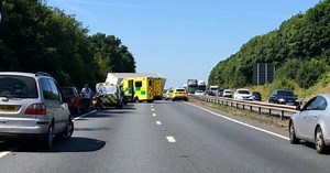 Updates as air ambulance lands on A12 after serious crash closes road