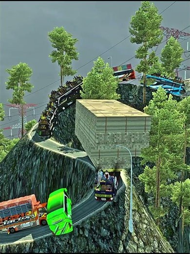 Oversized Load Convoy on Treacherous Mountain Road #eurotrucksimulator2 #dangerousroads