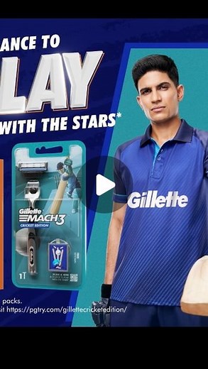 Ꮪhubman Gill on Instagram: "Your strokes with a blade may be good, but how good are your strokes with the bat? Get your hands on the @gilletteindia Cricket Edition pack and stand a chance to take the field with me. #ad . #PlayWithTheStars #Gillette #Mach3 #Fusion5"
