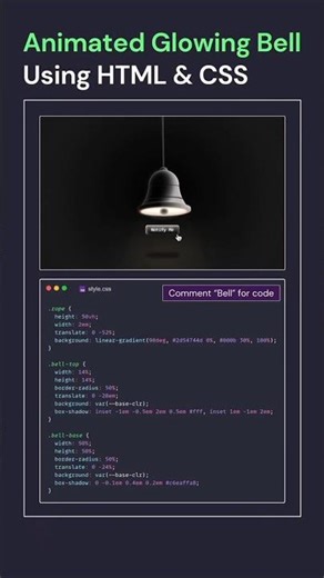 Animated Glowing Bell Using HTML & CSS