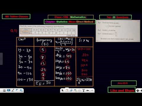 Statistics class 10 mean by direct method | All key points explained in detailmean by direct method