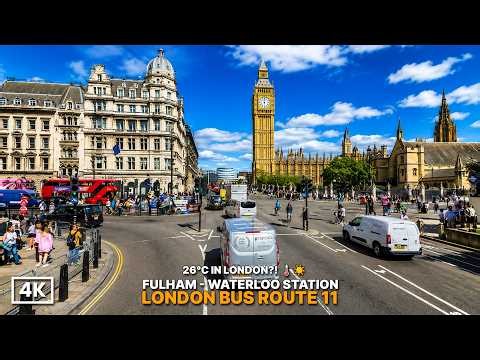 🌡️ London Hit 26°C… And Everyone Came Outside ☀️😳 | Bus 11 (4k HDR)