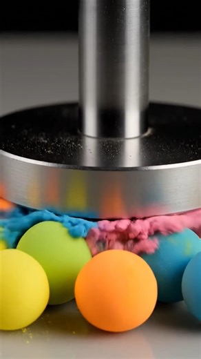 Color Powder Filled Balls Crushing#shorts #powdercrush #asmr
