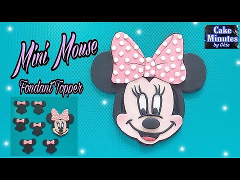 Easy MINI MOUSE FONDANT FACE CAKE TOPPER | 2D Mini Mouse topper made of Fondant