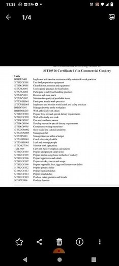 Topics of chefs skill assessment commercial cookery
