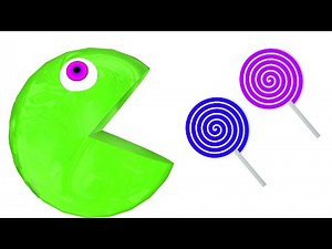 Learn Colors With Lollipop | Learn Pacman Colors play Videos For Kids | 3D packman colours