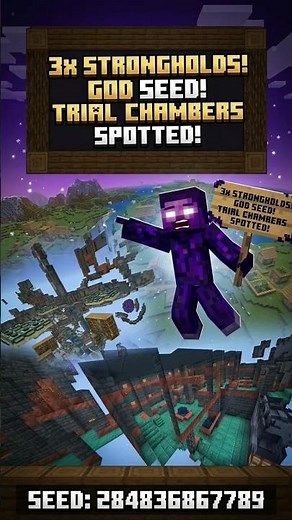 BEST Minecraft Seed 1.21|3 Strongholds & Villages at Spawn #minecraft #viral #foryou #minecraftseeds