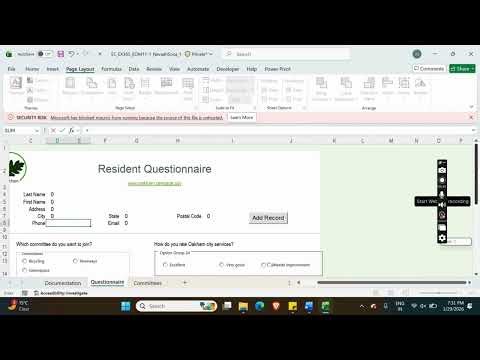 Shelly Cashman Excel 365 | Module 11: End of Module Project 1 City of Oakham