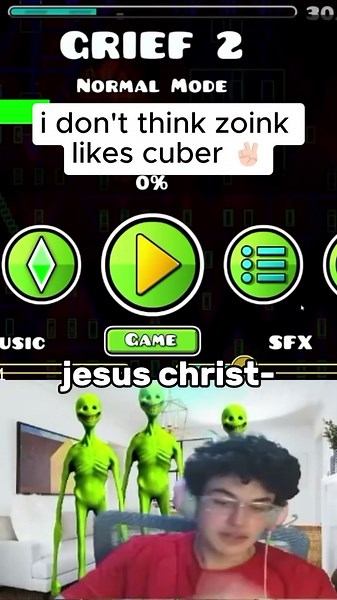 Zoink Rages on Cuber's part in Grief 😭✌🏻 #geometrydash #gd