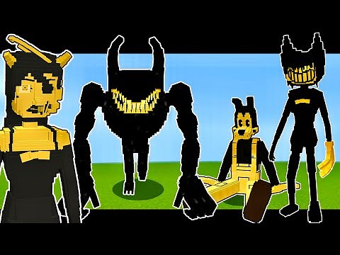 ВСЕ ПЕРСОНАЖИ БЕНДИ В МАЙНКРАФТ МОД Bendy and the Dark Revival