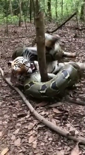 Tiger vs Giant Python in the Deep Forest – A Tense Battle for Survival