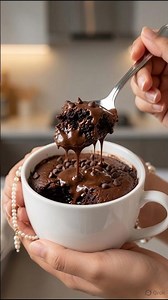 Chocolate Chip Mug Cake with Molten Chocolate Drizzle 🍫#chocolate #cake #cooking