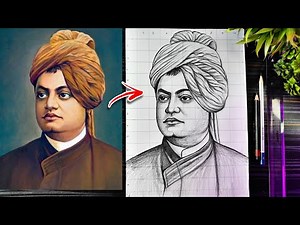 Swami Vivekananda Drawing, How to draw Swami Vivekananda Outline, Step By Step, स्वामी विवेकानंद