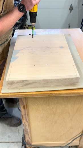 Paul Mutsaers on Instagram: "Marking, then drilling the holes and installing the threaded inserts from @fractaldesignsinc for easy application of the legs.#wood #woodworking #handmade #shoplocal #smallshop"