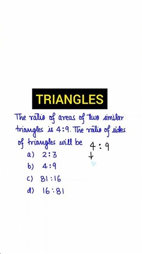 📐 Triangles | Class 10 Maths | MCQ 13 🔥 | Chapter 6 #shortvideo #class10maths #class10th #ytshorts