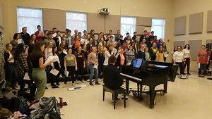 Linda McEachran Southard is back as our Artist in Residence and working with University Choir today. Here's a sneak peek of their Christmas Show set! (Have you purchased your tickets yet?) | Purdue Musical Organizations