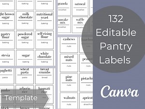 Editable Pantry Label /pantry Labels / Pantry Organization / Kitchen Organization / Custom Labels / Kitchen Labels / Pantry Labels Template - Etsy Canada