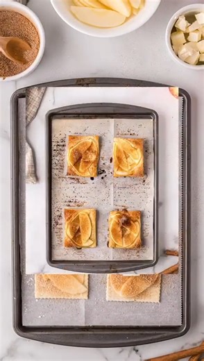 1.2K views | This puff pastry apple tart recipe is quick and easy to prepare. The single serving apple tarts are a perfect dessert. The flaky squares of baked apples and cinnamon goodness are always a big hit and perfect for any occasion. #puffpastry #appleseason #dessertlover | Kevin & Amanda | Facebook