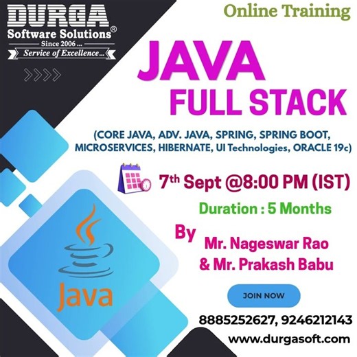 JAVA FULL STACK Online Training @ DURGASOFT #durgasoftware #javafullstack #shorts #durgasoft