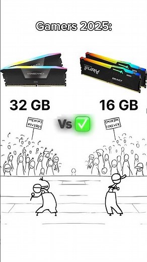 32 GB VS 16 GB RAM DDR5 #gaming #DDR5 #RAMComparison #32GBvs16GB #GamingPC