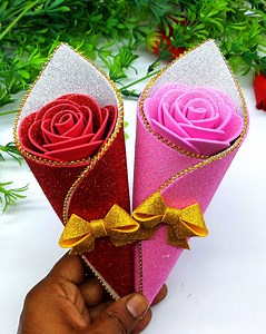 318K views · 4.9K reactions | Beautiful Gift Ideas With Rose Flower - How to Make Rose - Best Handmade Gift | Origami Art & Crafts | Facebook