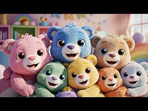 Seven Little Toy Bears Hug Hug Hug | Cute Teddy Bear Song & Nursery Rhymes