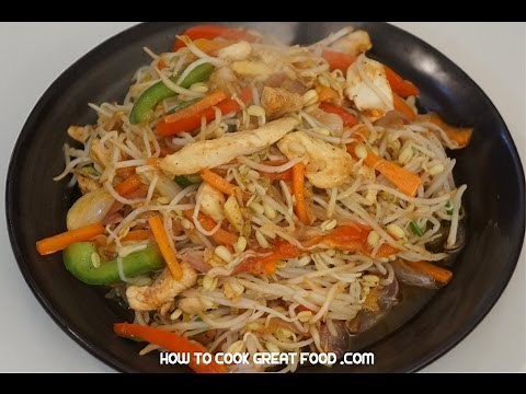 Stir Fry Chicken & Beansprouts recipe Asian cooking
