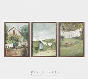 Vintage Laundry Print Set of 3 | Antique Laundry Room Painting | Rustic Laundry Wall Art PRINTABLE - Etsy