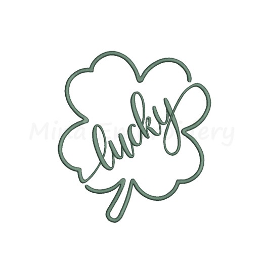 Lucky Shamrock Outline Embroidery Design, St. Patrick's Day, Machine Embroidery Design, 6 Sizes, Instant Download - Etsy