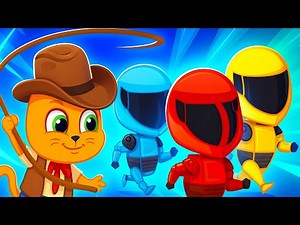 Robotu yakalamak | Çocuklar için Çizgi Film | Kedi Ailesi