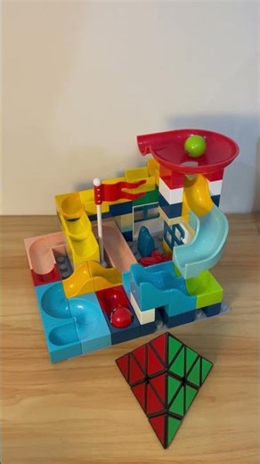 Marble Run Slide Blocks 05.10D 🔵🔴🟡 Satisfying Build #marblerun #asmr #marblerace Duplo Marble