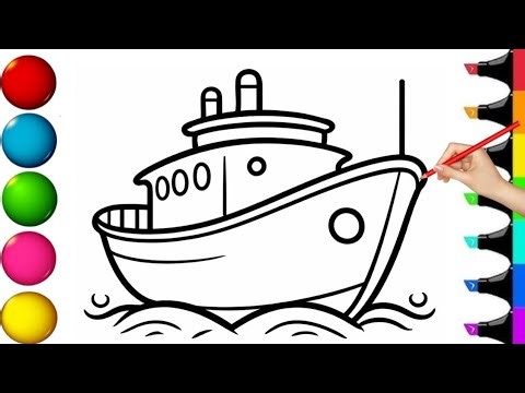 Cargo Ship Drawing, Painting, Coloring for Kids & Toddlers | Try to Draw With Me #drawing #art
