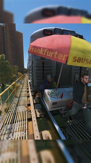 Train vs hotdog guy - GTAIV #gta #gtaiv #gta4