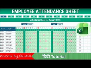 Attendance Sheet in Excel (Hindi) | 12 Month Attendance Sheet with One Click Navigation